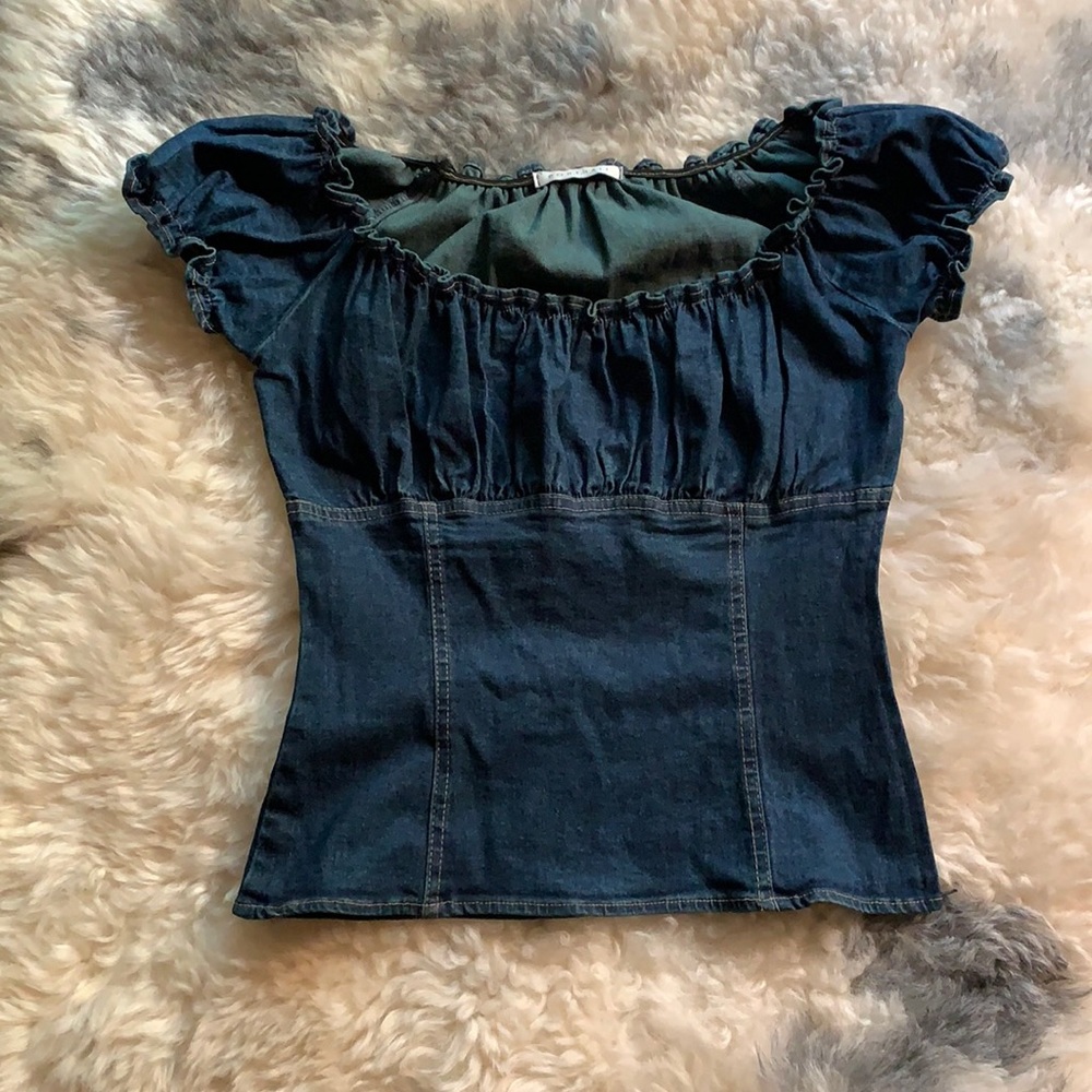 Self-Portrait Denim “Bustier” Top